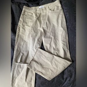 Wide-leg khaki jeans